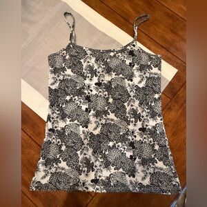 LOFT Black and White Floral Camisole